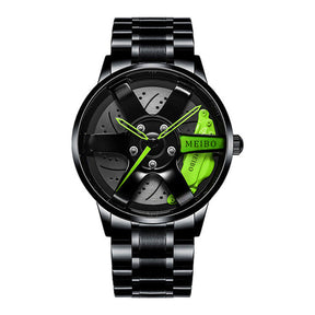 watches : Elegant Racecar Watch - Waar Tijd Wordt Gewaardeerd - Rood in Groen Stijl 2 van Pantino