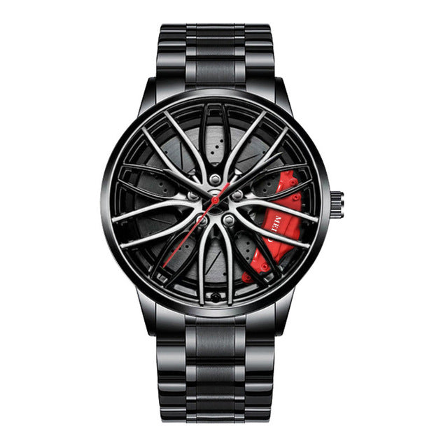 watches : Elegant Racecar Watch - Waar Tijd Wordt Gewaardeerd - Rood in Rood Stijl 1 van Pantino