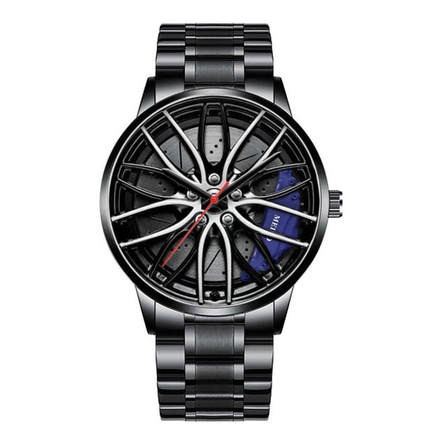 watches : Elegant Racecar Watch - Waar Tijd Wordt Gewaardeerd - Rood in Blauw Stijl 1 van Pantino