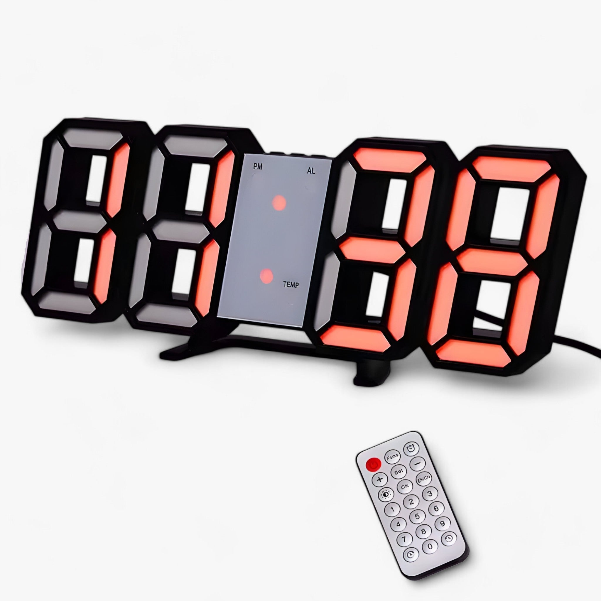 other : NordiClock - Wecker en Digitale Klok - Multifunctionele Elektronische Weergave in R zwart oranje van Pantino