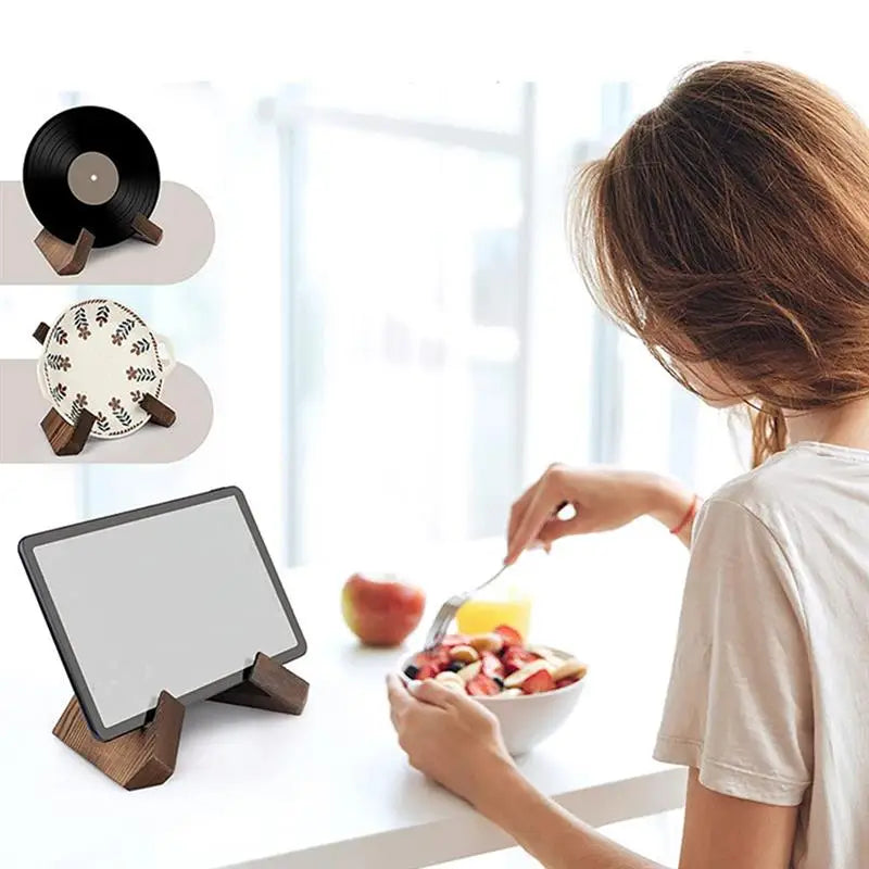 home & garden : Tablet en Boek Standaard - Houten Verstelbare Leeshouder - Hout in van Pantino