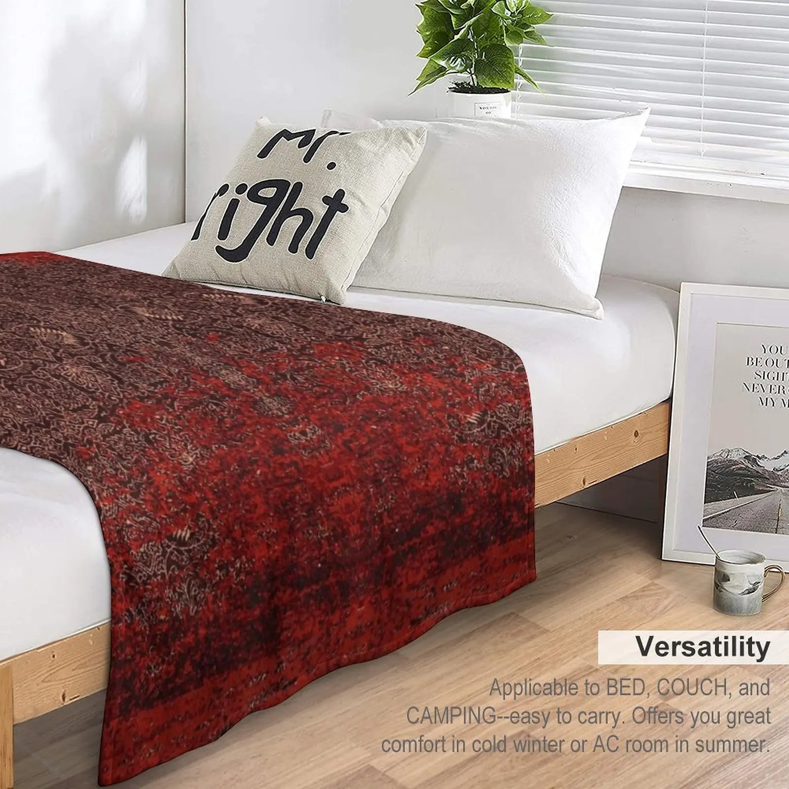 home & garden : Rood Vintage Oosters Tapijt in 180x200cm(70x80in) van Pantino