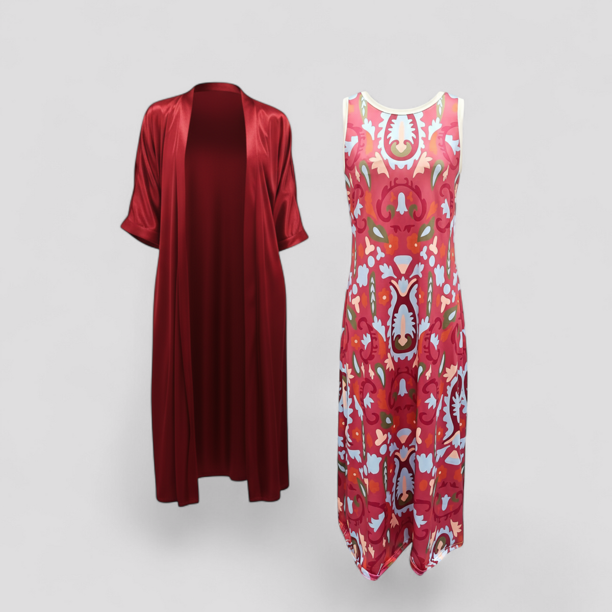 Dress : Tweedelige Set Dames voor Comfort en Stijl - Rood in Rood van Pantino