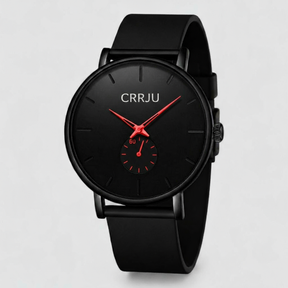watches : Horloge Zwart Blauw - Waterdicht Luxe Quartz in Zwart rood van Pantino
