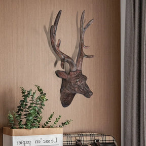 home & garden : Gewei Wanddecoratie Zilver - Rustiek Natuur Interieur - Metaal in van Pantino