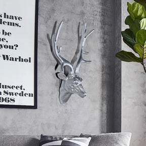 home & garden : Gewei Wanddecoratie Zilver - Rustiek Natuur Interieur - Metaal in van Pantino