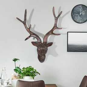 home & garden : Gewei Wanddecoratie Zilver - Rustiek Natuur Interieur - Metaal in van Pantino