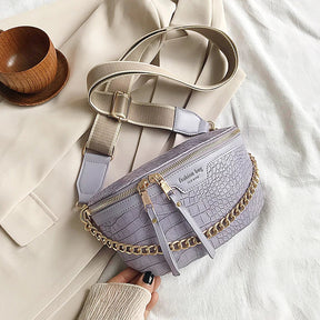 bags : Crossbody Tas Wit - Stijlvolle met Kettingontwerp in Paars van Pantino