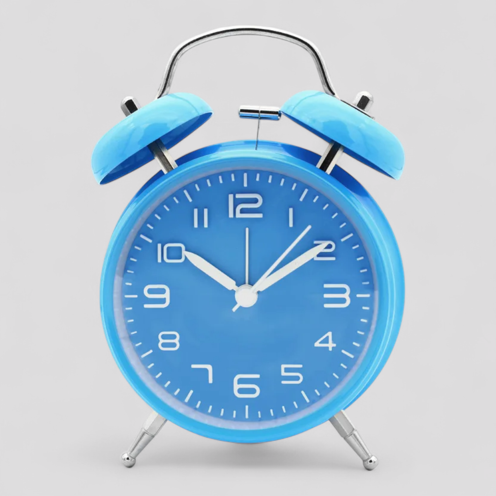 Horloges : Wekker Retro Metaal Lichtgevend Dubbele Bel - Luid Alarm Stil Premium in Blauw van Pantino