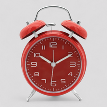 Horloges : Wekker Retro Metaal Lichtgevend Dubbele Bel - Luid Alarm Stil Premium in Rood van Pantino