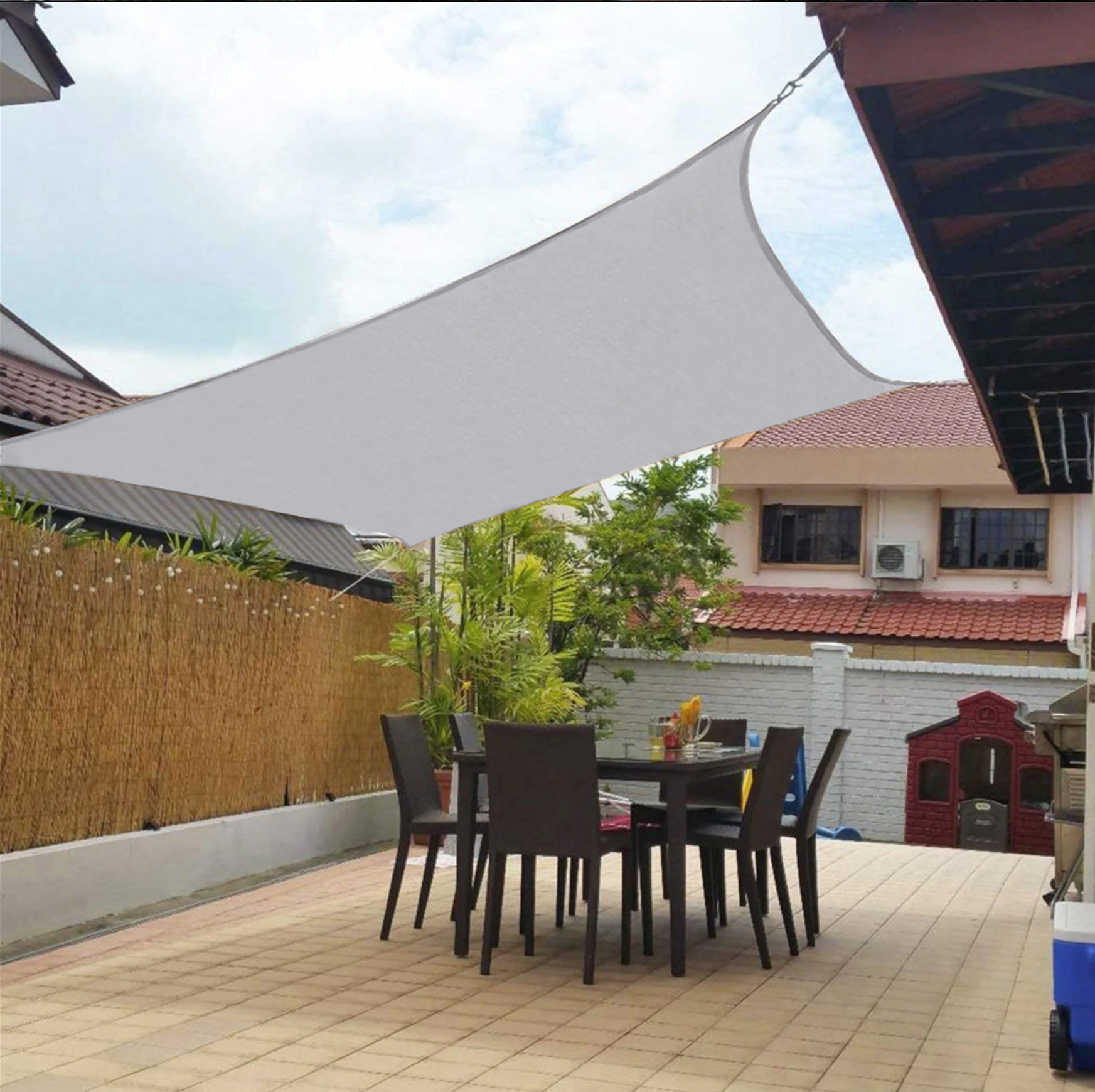 outdoor equipment : GardenFeel Schaduwdoek - Waterafstotend & Beschermend, Decoratief voor Jouw Balkon of Terras Heren Grijs in Grijs 2x5m - Rechthoek Zonder Montageset van Pantino