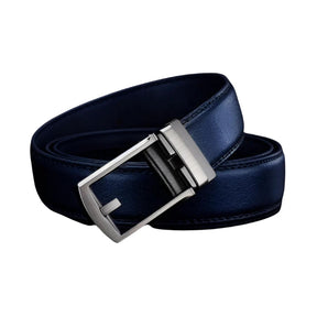 Belt : Riem Heren Zwart - PremierBelt - Verstelbare Schuifriem Zonder Gaatjes in Blauw ONE SIZE FITS ALL van Pantino