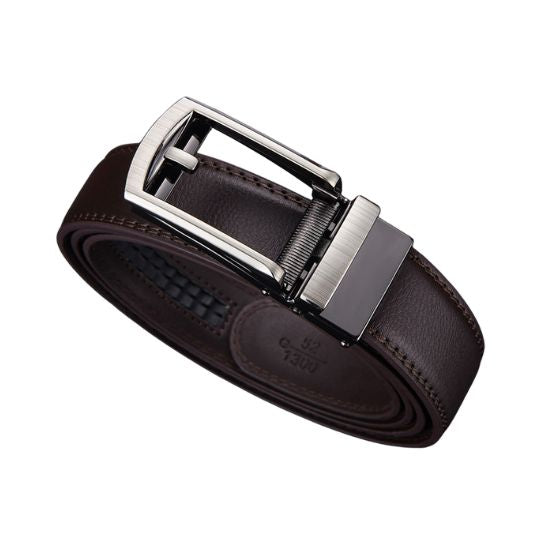 Belt : Riem Heren Zwart - PremierBelt - Verstelbare Schuifriem Zonder Gaatjes in Bruin ONE SIZE FITS ALL van Pantino