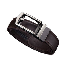 Men's Belt : Cintura Uomo Senza Buchi Regolabile in Pelle Nera - Misura Unica in Marrone TAGLIA UNICA van Pantino