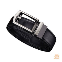 Men's Belt : Cintura Uomo Senza Buchi Regolabile in Pelle Nera - Misura Unica in Nero TAGLIA UNICA van Pantino