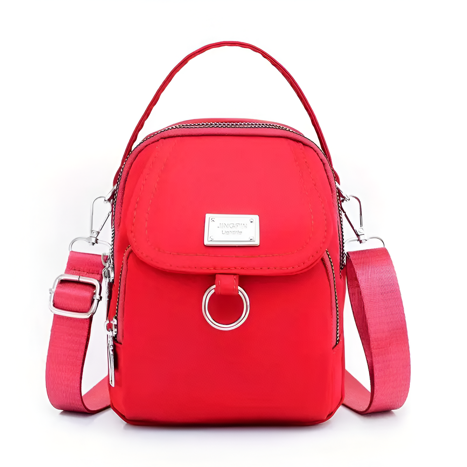 bags : Schoudertas Dames Zwart - ShoulderBag - Voor in Rood van Pantino
