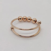 Ring : Anti Stress Ring Goud - Draaibeweging Rustig Worden - Metaal in Rosé Goud van Pantino