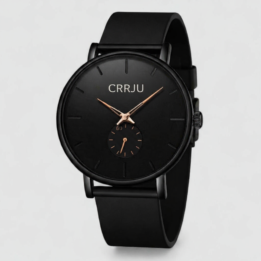 watches : Horloge Zwart Blauw - Waterdicht Luxe Quartz in Zwart Roségoud van Pantino