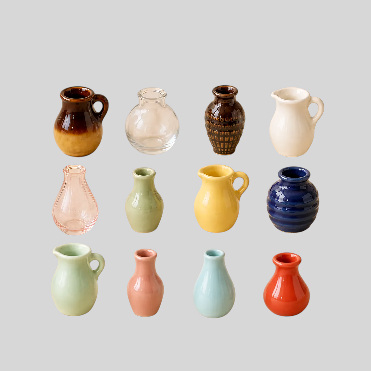 home & garden : Keramische Mini Vaasjes Magneten - Handgemaakt Koelkast Decoratie in 12 Pack 8+4 Free van Inovessa