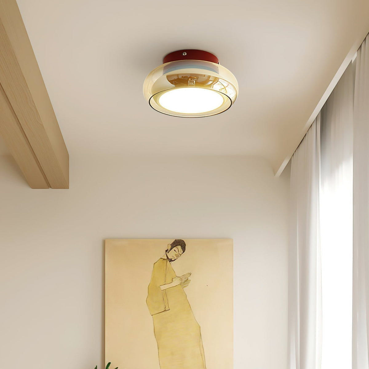 Retro Glazen Opbouw LED Plafondlamp - 3 Kleurtemperaturen