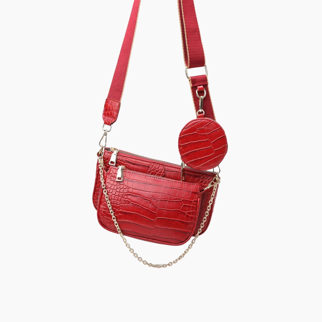 bags : Schoudertas Zwart - Stijlvolle Ruby Leer in Rood van Pantino