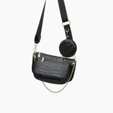 Shoulder Bag Black - Stylish Ruby Leather