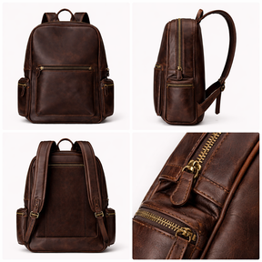 bags : Rugzak van Crazy Horse-leer - Leer in van Pantino