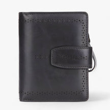 bags : Portemonnee Blauwe Kleur - Compacte RFID-blokkerende Leren met Rits en Id-venster in Zwart van Pantino