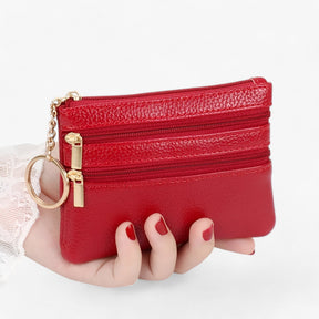 bags : Schoudertas voor Vrouwen Dames - Compakt en Elegant met Drie Ritsen - Rood in rood van Pantino