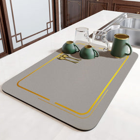 home & garden : Afdruip Mat - Super Absorberend, Antislip & Uniek Design - Donkergrijs in van Pantino