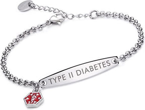 Medical ID Bracelet : AlertBand Armband Dames Goud - Stijlvol Design - Goudkleurig in Zilver Type 2 van Pantino