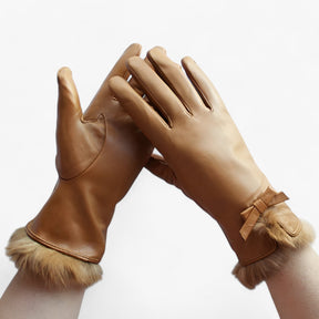 Gloves : Handschoenen Zwart - Warme Leren - Comfort en Stijl in Champagne van Pantino