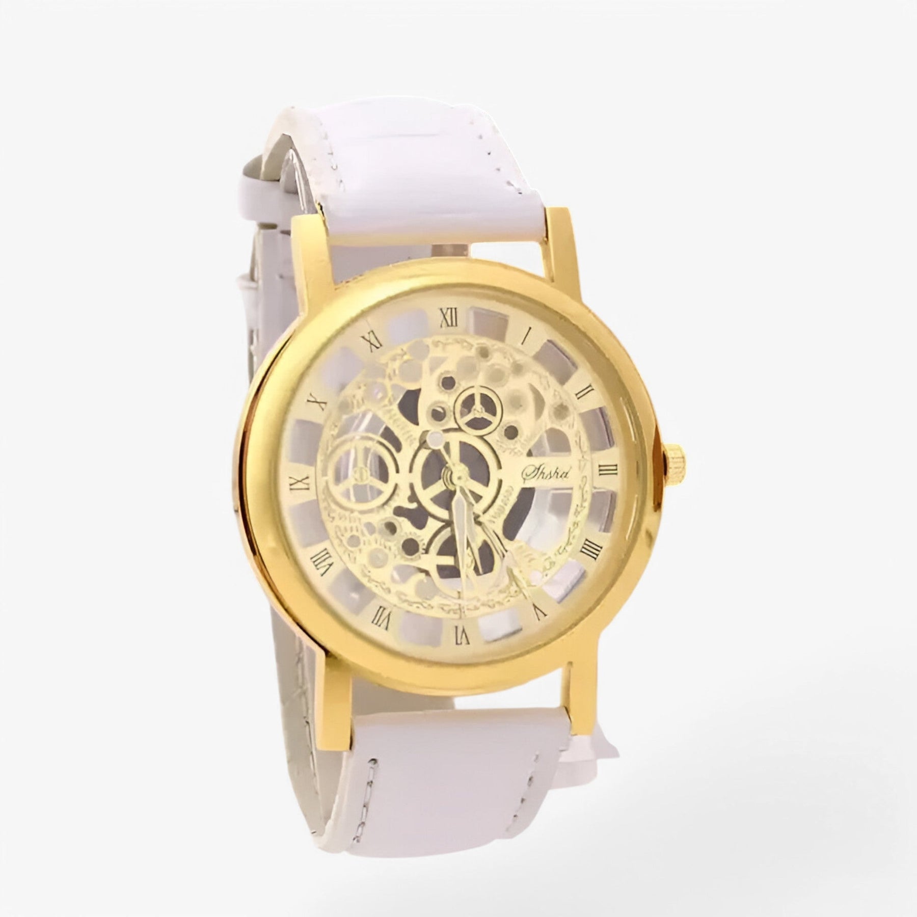 other : Kwarts Uurwerk met Leren Band en Romeins Wijzerplaat - Zilver Blauw in wit goud van Pantino
