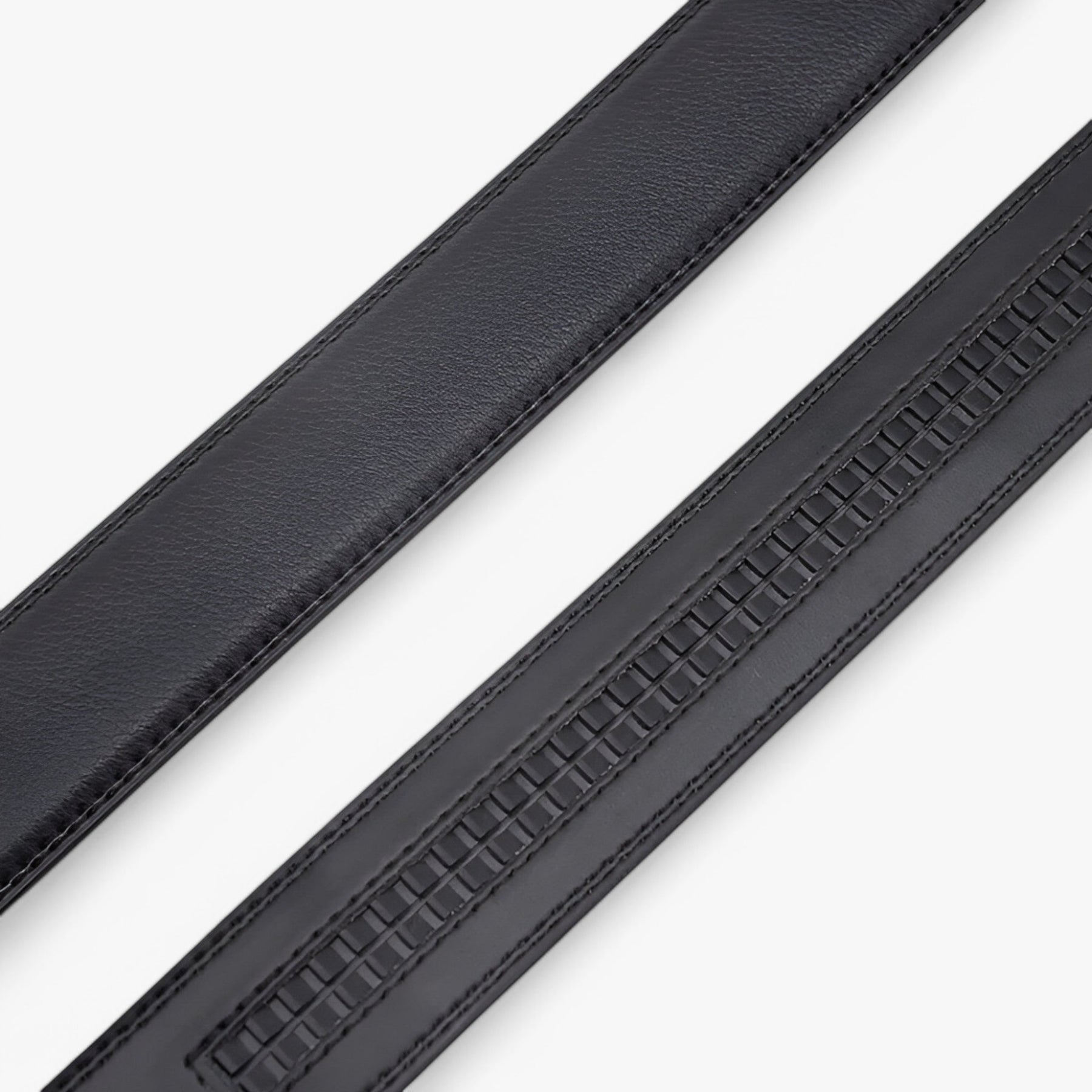 Men's Leather Automatic Buckle Belt : Riem Heren Zwart - Leren Herenriem met Automatische Lus in van Pantino
