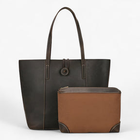 bags : Vintage Grote Capaciteit Vrouwen Leren Tas - Bruin in Koffie van Pantino