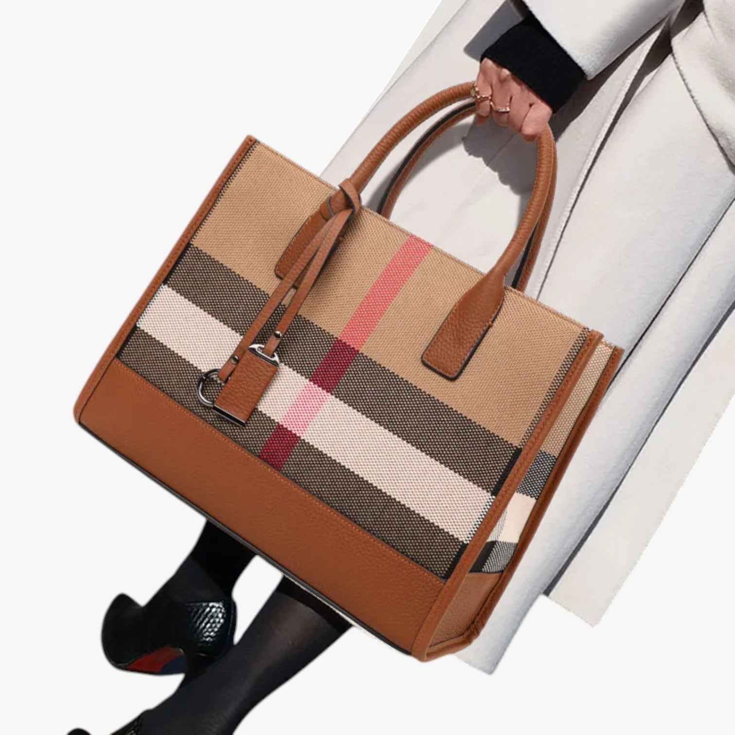 Bags : Gestreepte Canvas Tas - Ruim en Veelzijdig Gold Dames in van Pantinoshop
