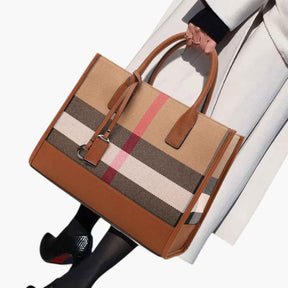 Bags : Gestreepte Canvas Tas - Ruim en Veelzijdig Gold Dames in van Pantinoshop