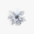 Kunstige Juleblomster med Skinnende Guldstøv - Elegance til Jul - Sølvfarvet