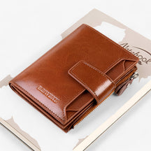bags : Lederen Portemonnee voor Dames Rfid - Bruin in Bruin van Pantino