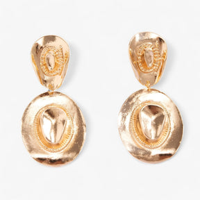 Earrings : Oorbellen Goud - Vintage Cowboyhoed - Trendy Feestaccessoires in Goud van Pantino
