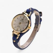 watches : Elegant en Slank PU Leren Armband - Groen in Blauw van Pantino