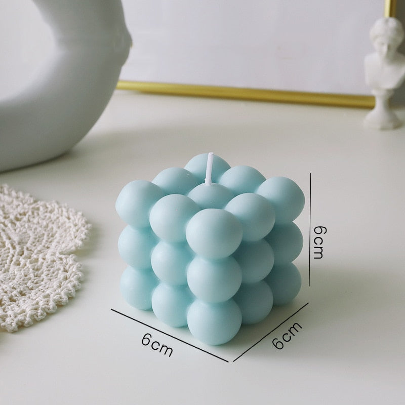 home & garden : Bubble Glow Kaars Wit - Prachtig Trendy Interieur Decoratie - Soja Wax in Blauw van Pantino
