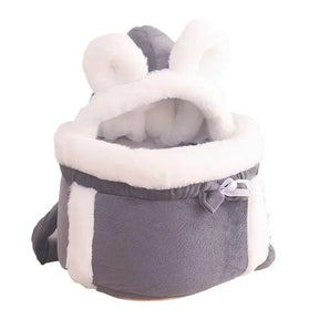 pets : Katten Draagtas - Diamantfluweel Veilig Comfortabel - Fluweel in Grijs van Pantino