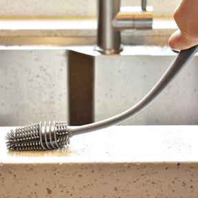 home & garden : Siliconen Afwasborstel - Perfect voor het Schoonmaken van Flessen, Wijnglazen, Vazen Etc. - Grijs in van Pantino