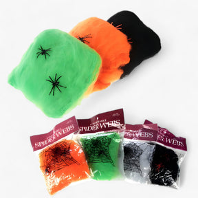 home & garden : Halloween Spinnenweb - Rekbaar Spinnenweb en Spinnen voor Griezelige Feestelijke Wisieten - Wit in van Pantino