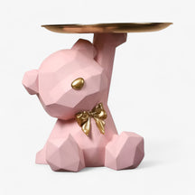 Key Holder : Geometrische Beer Sleutelhouder van Resin – Decoratief Design in Roze van Pantino