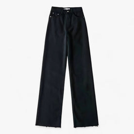 women's pants : Broek met Wijde Pijpen - Eenvoudig en Elegant - Donkerblauw in Zwart van Pantinoshop