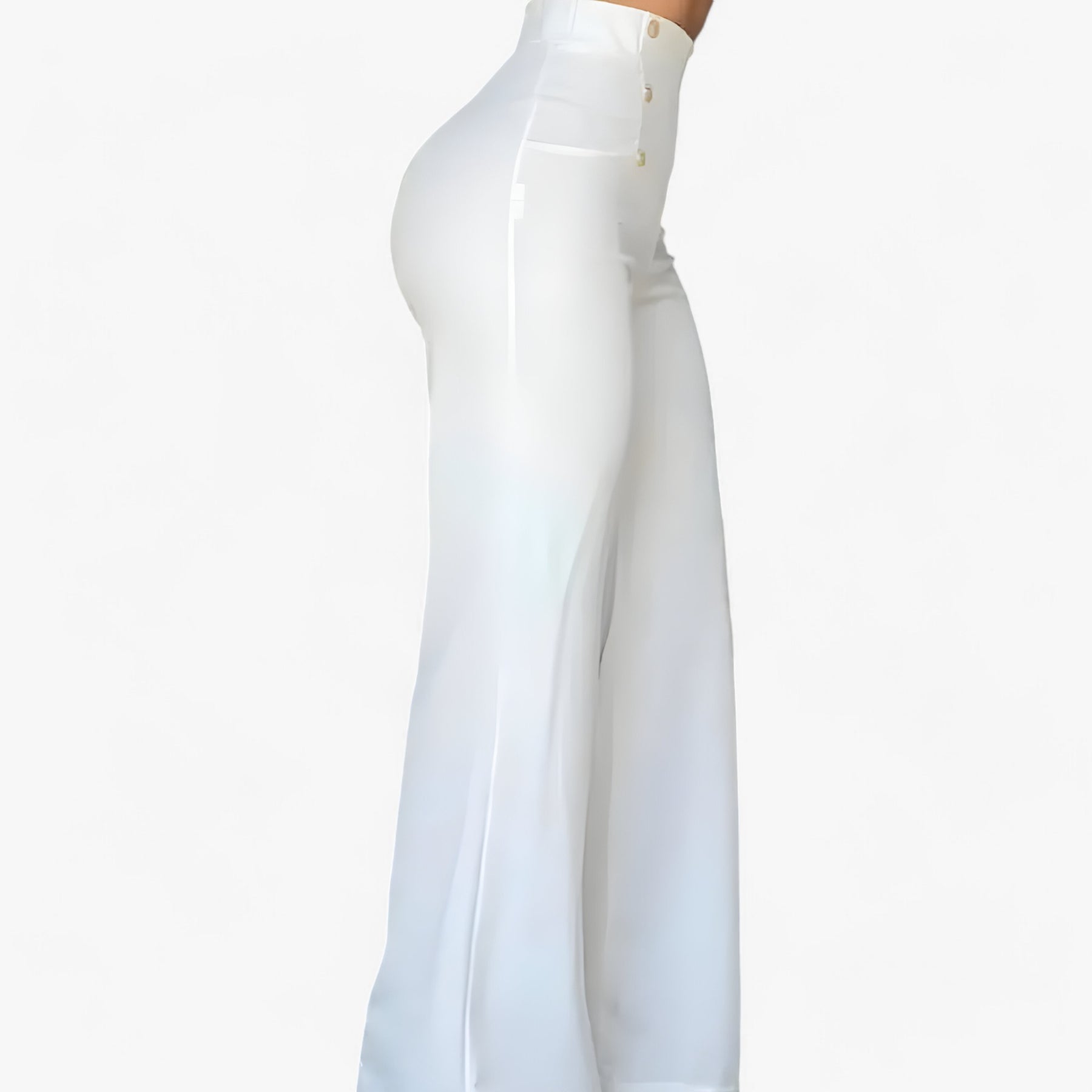 Pants : Broek met Wijde Pijpen - Hoge Taille & Tijdloze Stijl - Roze in van Pantino