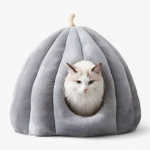 pets : PumpkinNest - Huisdierenbed - Wintercomfort Fluweel in Grijs 50x50x40cm(onder 8kg 17.6lb) van Pantino