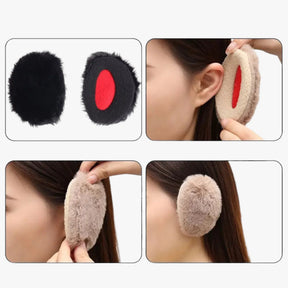 Ear Muffs : Fleece Oorbeschermers Zonder Band - Ultieme Winterwarmte - Zwart-Klein in van Pantino
